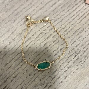 Kendra Scott Elegant Gold and Green Bracelet